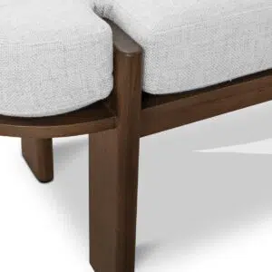 Ivora 1.6m Walnut Elm Bench with Natural Linen Cushion - Modern Design