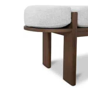 Ivora 1.6m Walnut Elm Bench with Natural Linen Cushion - Modern Design