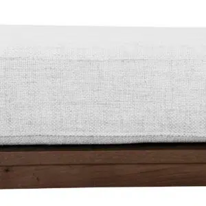 Modern walnut elm bench with natural linen cushion – durable minimalist design