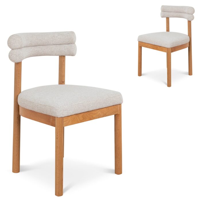 Celyn Coastal Beige Dining Chair Set of 2 Premium