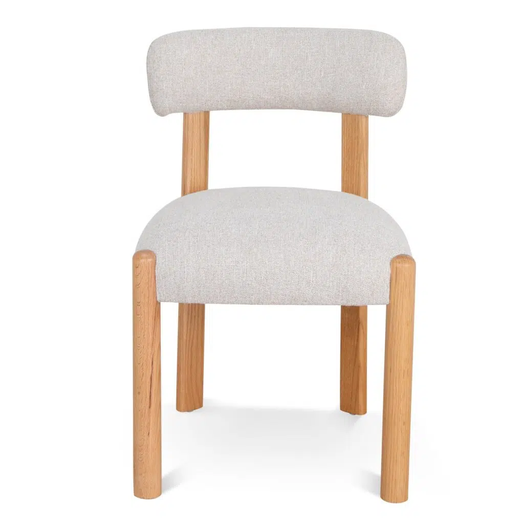 Modern Coastal Beige Rilo Dining Chair Set - Oak Frame & Ergonomic Design