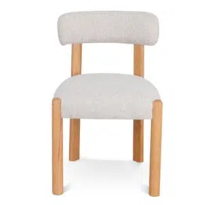Modern Coastal Beige Rilo Dining Chair Set - Oak Frame & Ergonomic Design