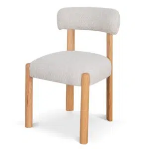 Rilo Coastal Beige Fabric Dining Chair Set 2 Modern Design