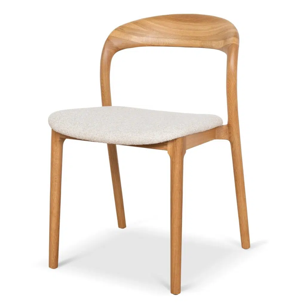 Cavor Natural Dining Chairs - Beige Set of 2: Ergonomic Comfort & Sleek Modern Design