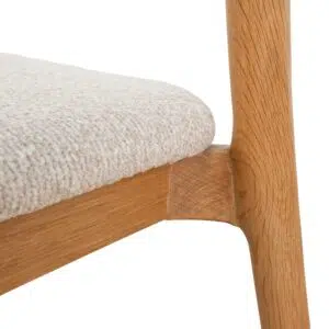 Cavor Beige Dining Chairs Set - Ergonomic Natural Wood & Polyester Upholstery