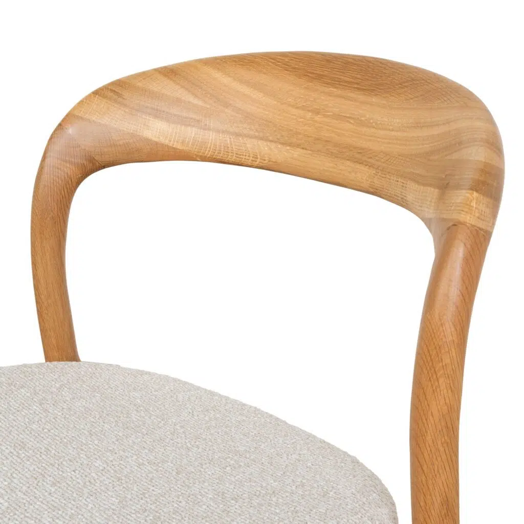 Cavor Beige Dining Chairs Set of 2 with Natural Wood Frame & Ergonomic Design