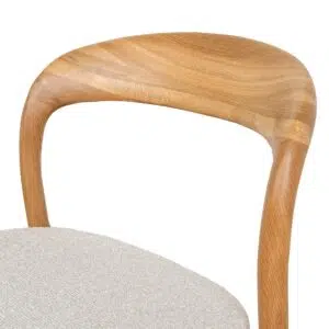 Cavor Beige Dining Chairs Set of 2 with Natural Wood Frame & Ergonomic Design