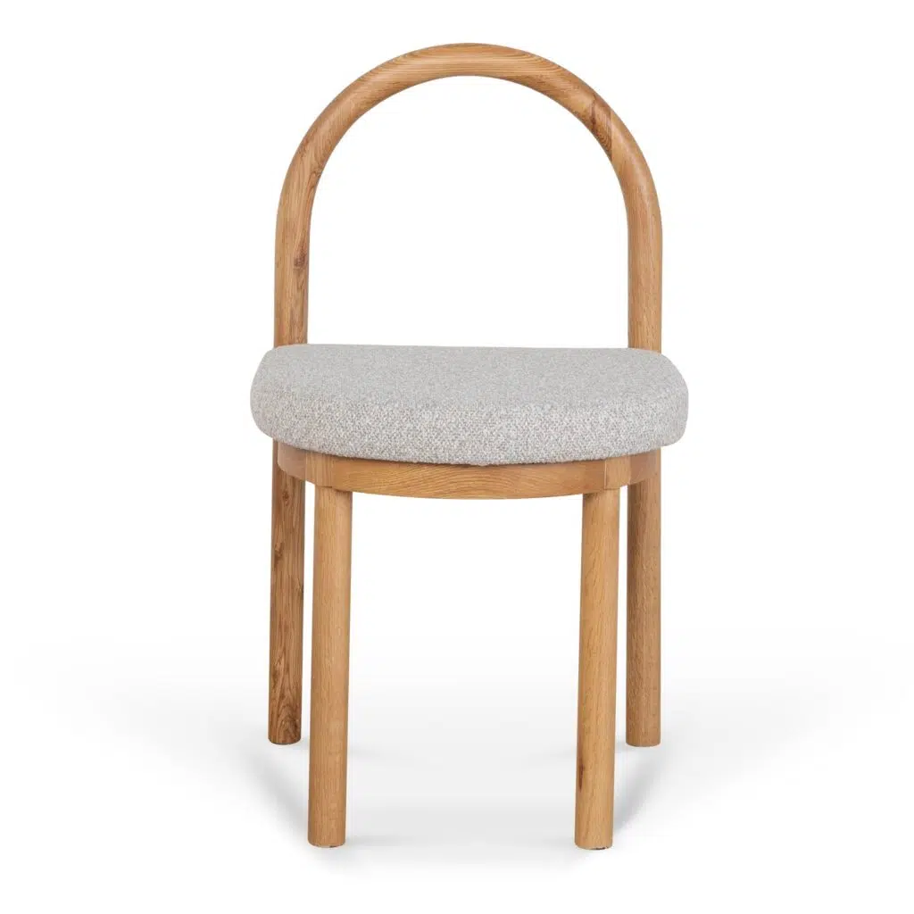 Tial Natural Dining Chair - Clay Grey Set of 2, Ergonomic Modern Design
