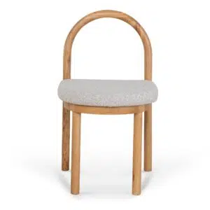Tial Natural Dining Chair - Clay Grey Set of 2, Ergonomic Modern Design