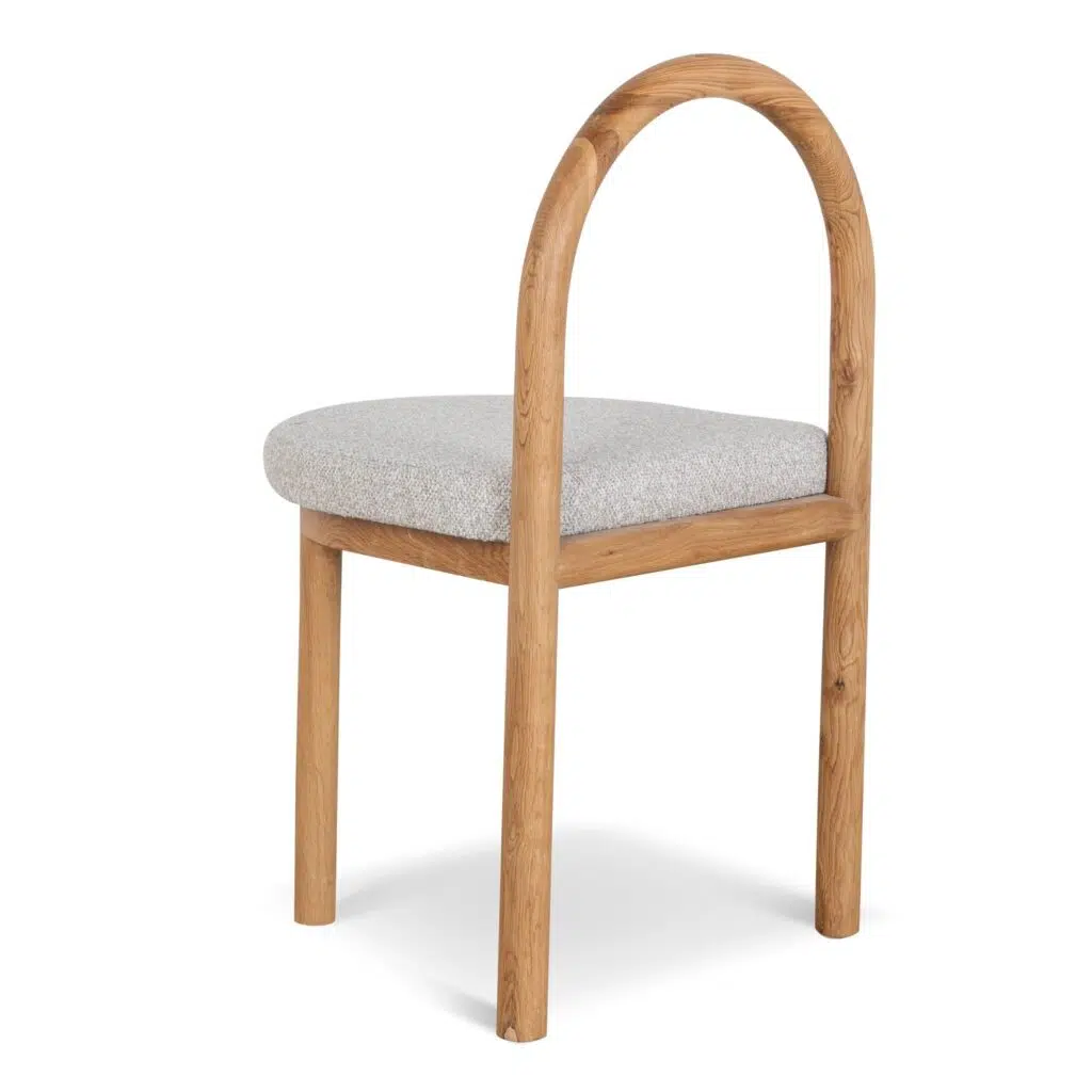 Tial Natural Dining Chair in Clay Grey, Ergonomic Oak Frame Set of 2