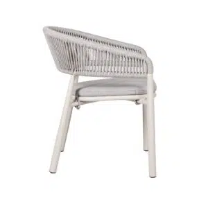 Glyn Sand White Outdoor Dining Chair Light Grey Set of 2 - Durable Patio Seating