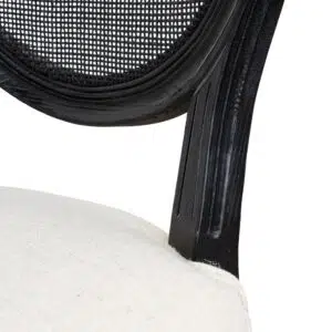 Sylor Black ELM Dining Chair Set of 2 - Dawn Beige with Sleek Frame & Comfortable Cushions