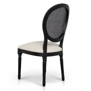 Sylor Black Elm Dining Chairs - Dawn Beige Set of 2