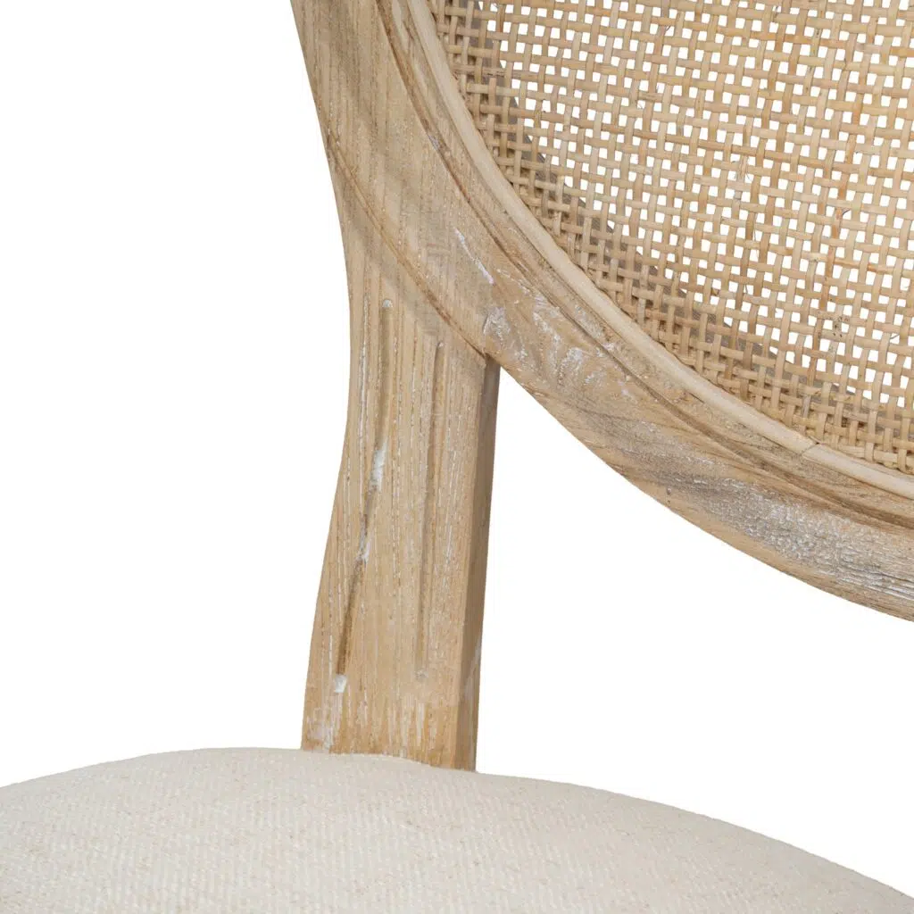 Elm Dining Chair Set of 2 - Dawn Beige, Spherical Backrest