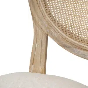Elm Dining Chair Set of 2 - Dawn Beige, Spherical Backrest