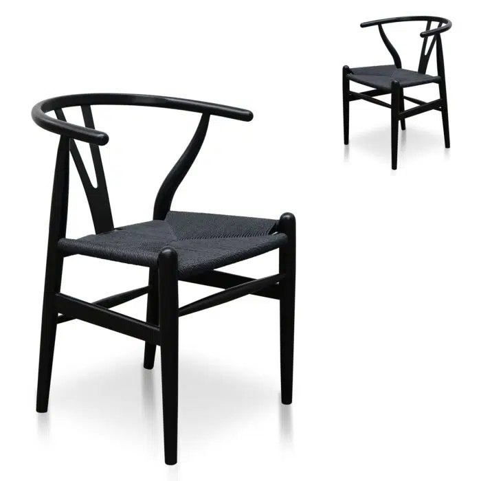 Orel Cord Dining Chair – Full Black (Set of 2)