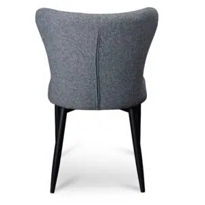Modern Nilo Fabric Dining Chair in Pebble Grey with Black Legs