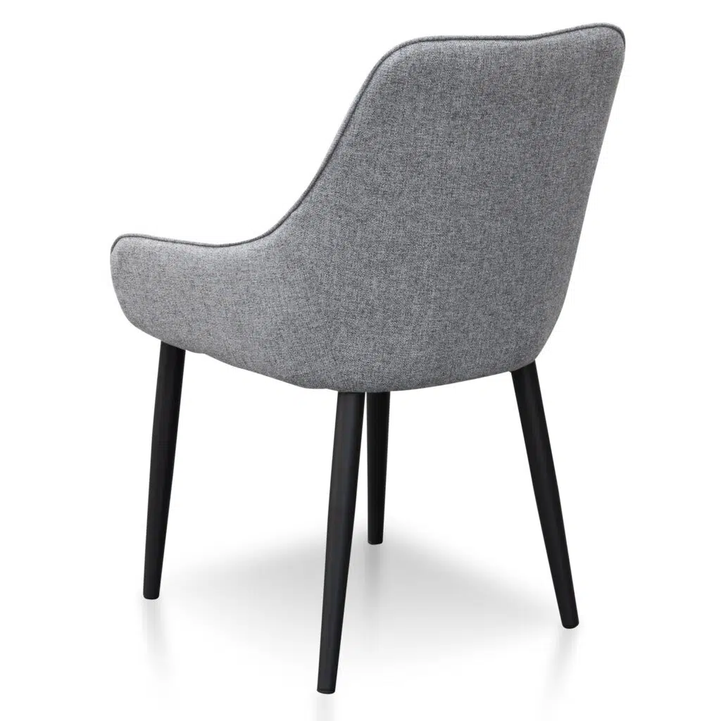 Aiden Pebble Grey Fabric Dining Chair with Black Legs Modern Minimalist Design