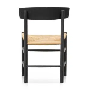 Milo Rattan Black Dining Chair Natural Seat Set of 2