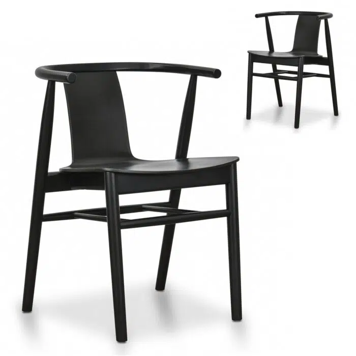 Kavi Dining Chair – Black Shell – Black Seat (Set of 2)