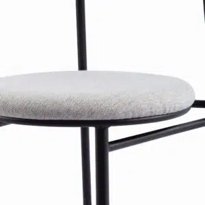 Moryn Fabric Dining Chair Silver Grey Black Legs Set of 2