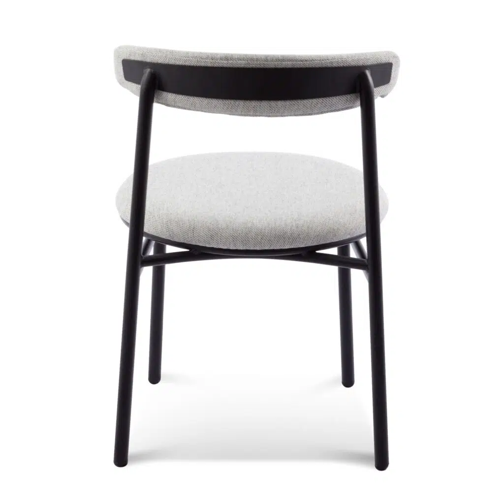 Moryn Fabric Dining Chair - Silver Grey with Black Legs (Set of 2)