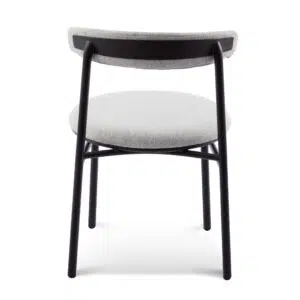 Moryn Fabric Dining Chair - Silver Grey with Black Legs (Set of 2)