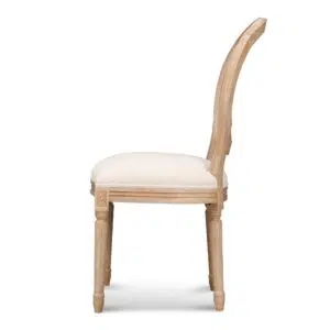 Lara Elm Dining Chair Light Beige Set of 2 Handcrafted