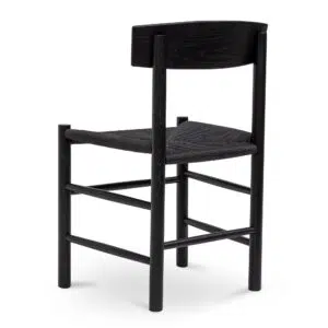 Aiden Black Rattan Dining Chair Set of 2 Scandinavian Design