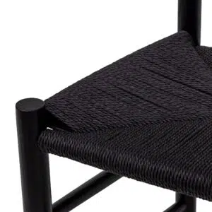 Aiden Black Rattan Dining Chair Set of 2 Modern Scandinavian