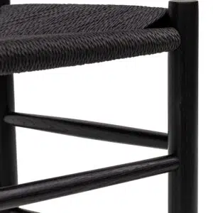 Aiden Rattan Dining Chair Full Black Set of 2 Modern Scandinavian