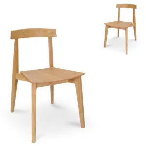Meni Dining Chair Natural Set of 2 Modern Organic Design