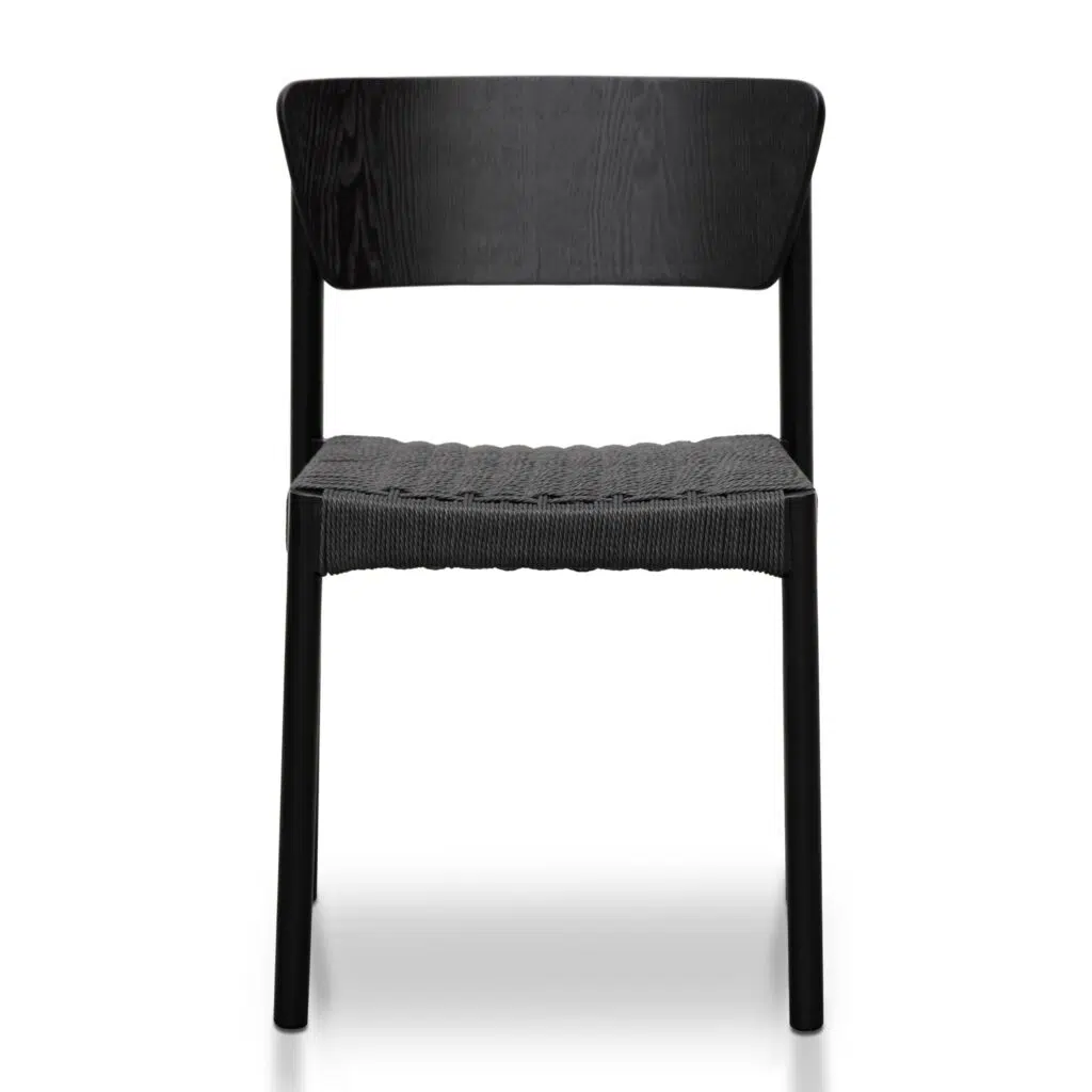 Simo Black Rope Seat Dining Chair Set of 2