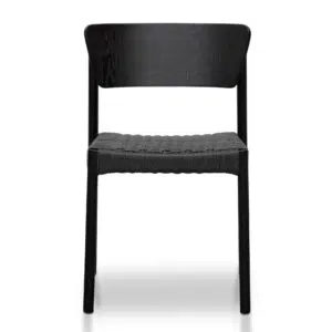 Simo Black Rope Seat Dining Chair Set of 2