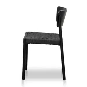 Simo Black Rope Seat Dining Chair Set of 2 Ash Frame