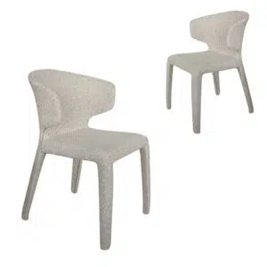 Garen Dining Chair Clay Grey Set of 2 Modern Minimalist Design