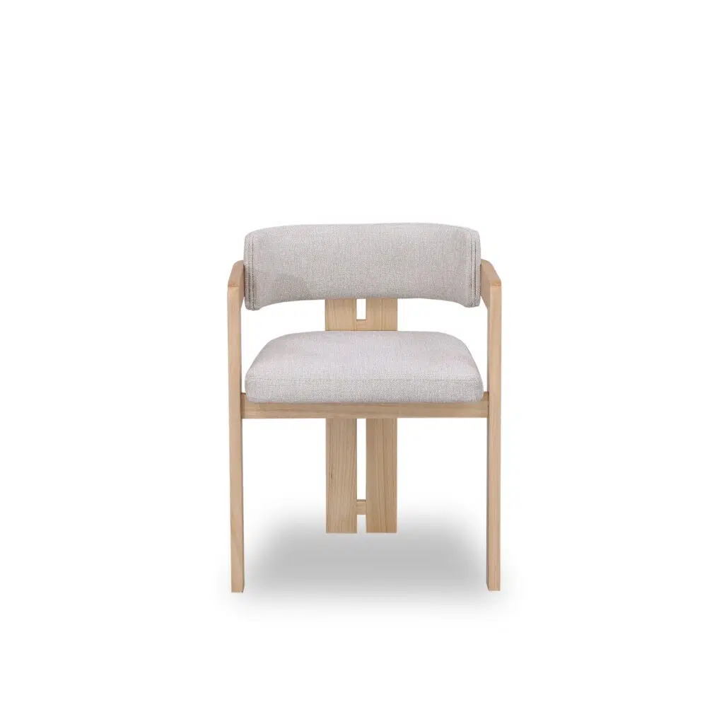 Horyn Natural Ash Dining Chair Set of 2 Stone Beige Marri Wood