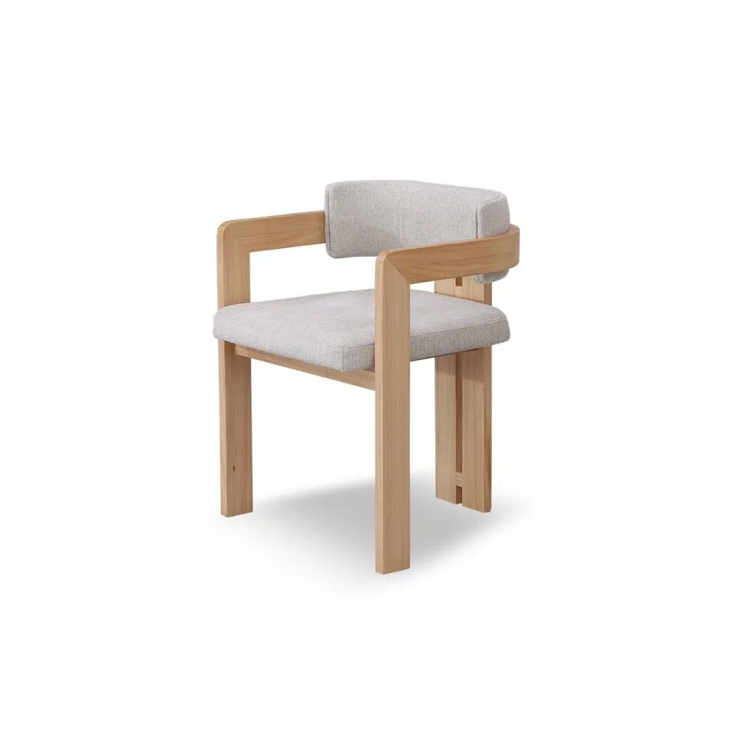 Horyn Natural Ash Dining Chair Stone Beige Set of 2 Sustainable Wood Design