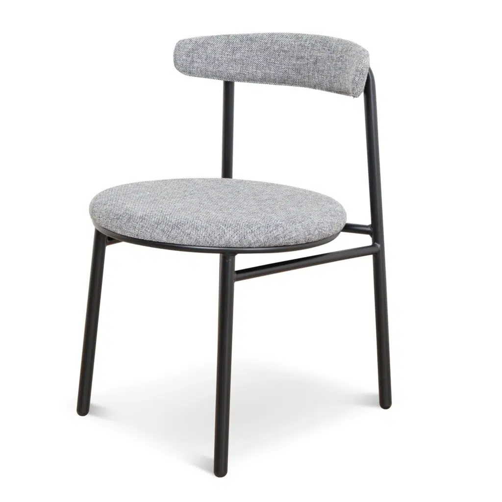 Sena Lava Grey Fabric Dining Chairs Set of 2 Modern Ergonomic