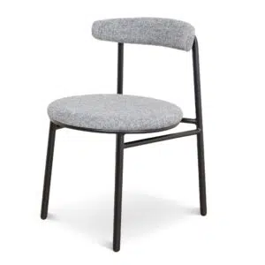 Sena Lava Grey Fabric Dining Chairs Set of 2 Modern Ergonomic