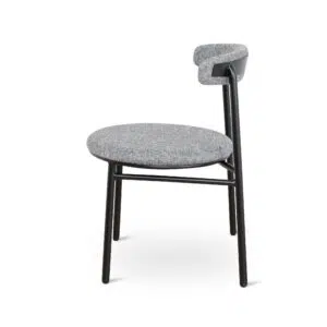 Sena Lava Grey Fabric Dining Chair Set of 2 Modern Ergonomic Design