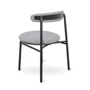 Sena Lava Grey Fabric Dining Chair Set of 2 Ergonomic Modern Design