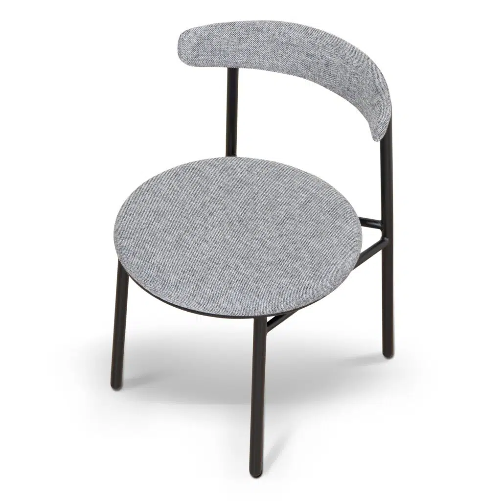 Sena Lava Grey Fabric Dining Chair Set of 2 - Ergonomic Modern Design