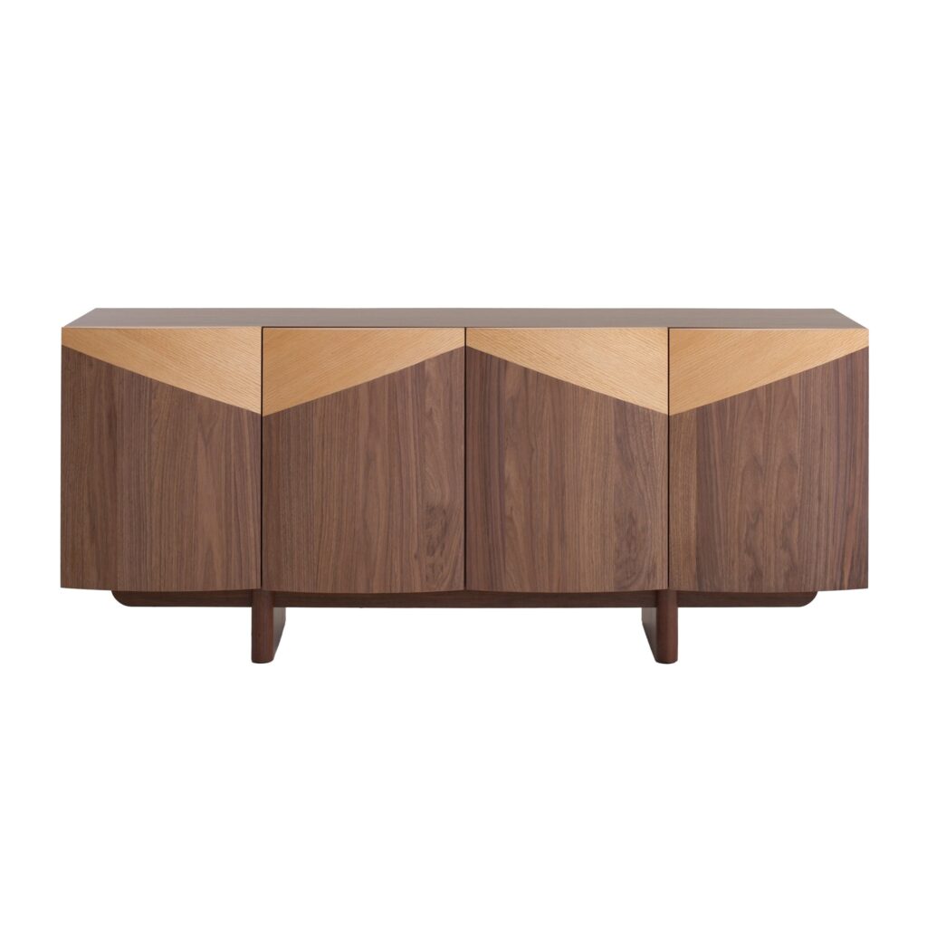 Orla 1.8m Walnut Sideboard - Modern Geometric Design & Storage