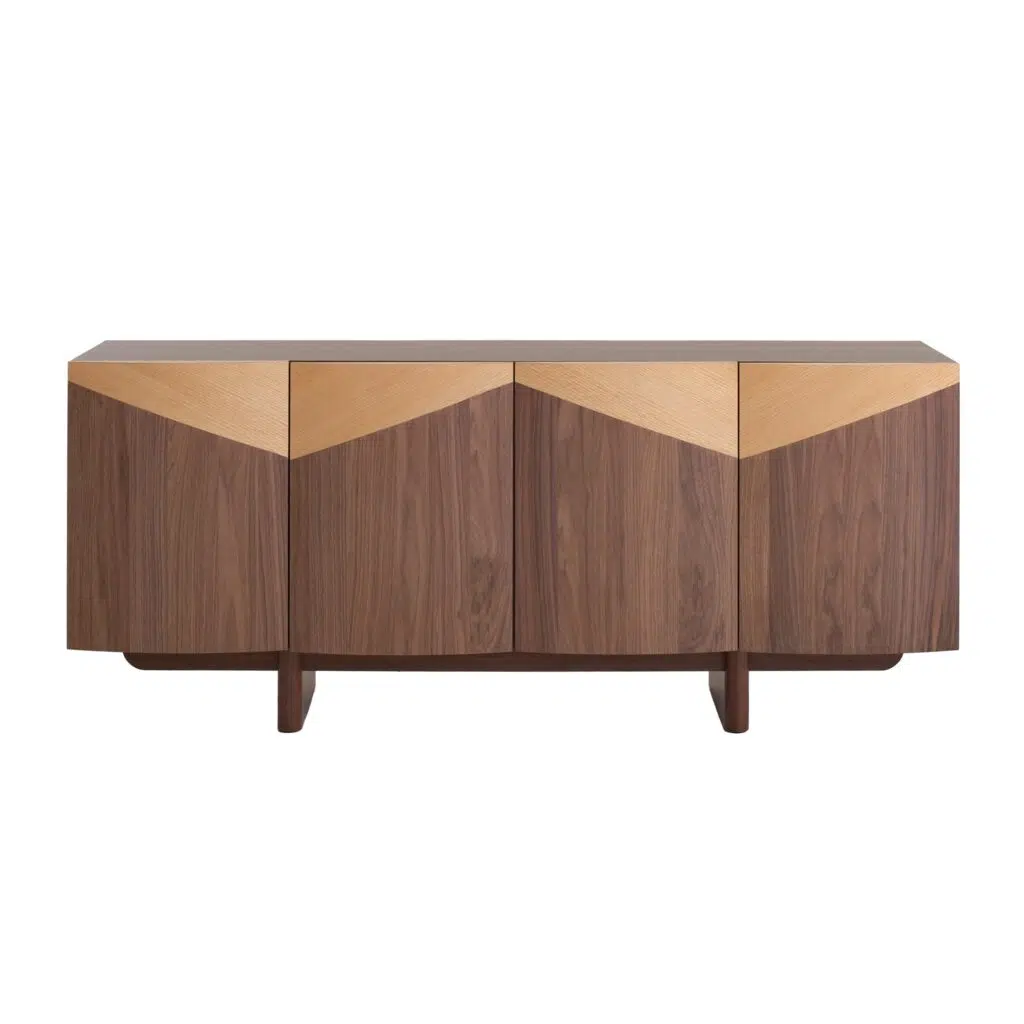 Orla 1.8m Walnut Sideboard - Modern Geometric Design & Storage