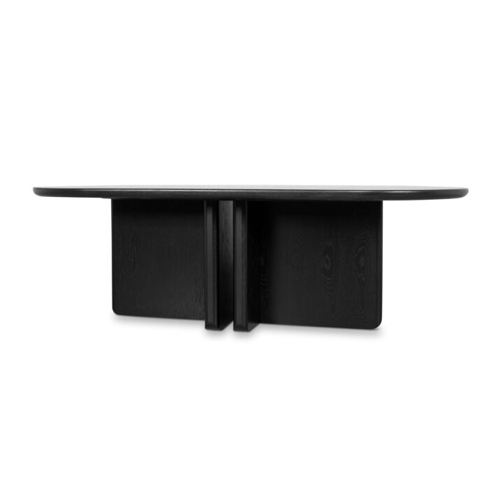 Atlas 2.4m Full Black Dining Table - Black Oak Veneer & Modern Design