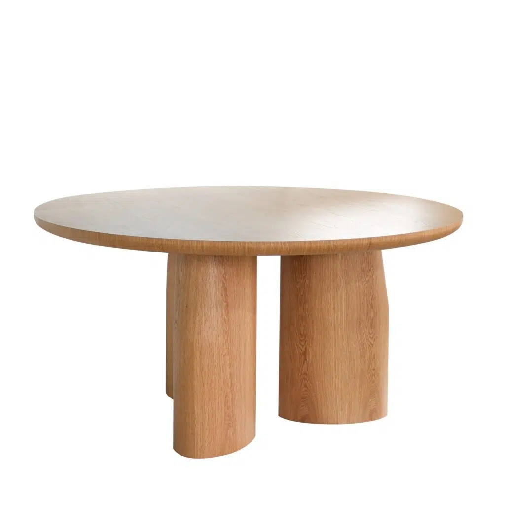 Tero 1.5m Round Dining Table Natural Oak Veneer Spacious Modern