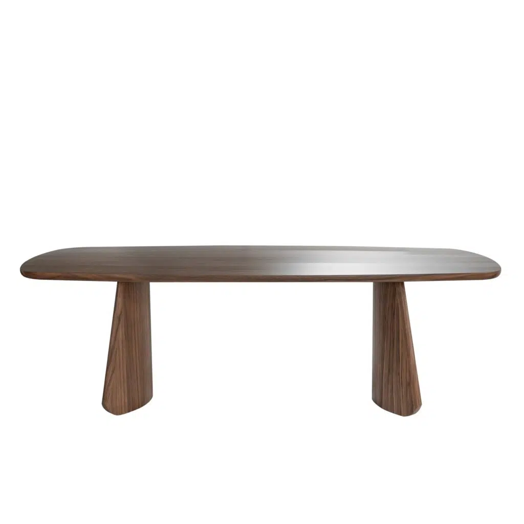 Zyla 2.4m Walnut Dining Table with Angled Legs - Modern Engineered Wood Design