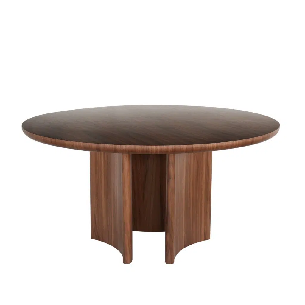 Fero 1.5m Round Walnut Dining Table - Spacious Modern Design
