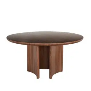 Fero 1.5m Round Walnut Dining Table - Spacious Modern Design